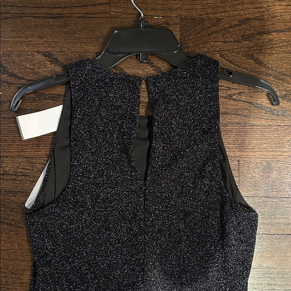 NWT Black Halo Women’s Elegant Black Sleeveless Shimmer Dress Size 8 - Picture 7 of 8